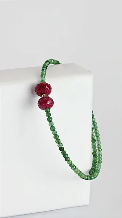 Pulseira Viver Jade Verde Rubis