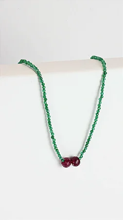 Colar Viver Jade Verde Rubis