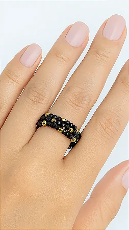 Anel Sorrir Espinelio Negro