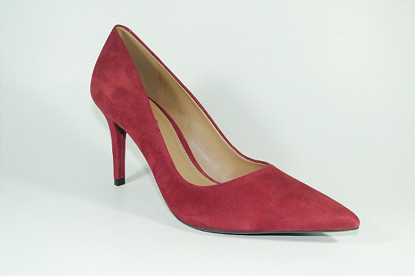 Scarpin Vermelho Nobuck Salto Fino Médio | AREZZO - Golden Brands - Loja de  Confecção e Calçados