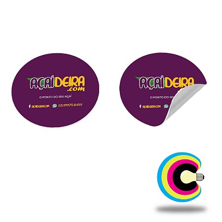 100 Adesivos Redondo Brilho 5cm
