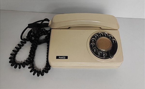Telefone Antigo Disco Bege Multtel Original