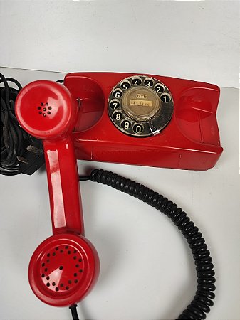 Telefone De Disco Antigo Tijolinho GTE Vermelho