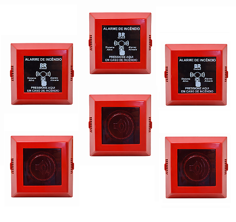 Kit 3 Acionadores e 3 Sinalizador Audio Visual