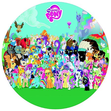 Painel Festa Redondo 3d My Little Poney  Sublimado 1,50M
