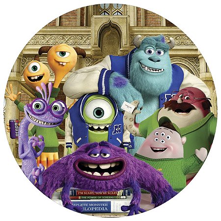 Painel Festa Redondo 3d Monstros S.A Estampa Digital 1,50M