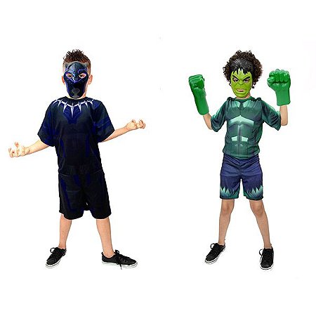 Fantasia Pantera Negra e Hulk Os Vingadores