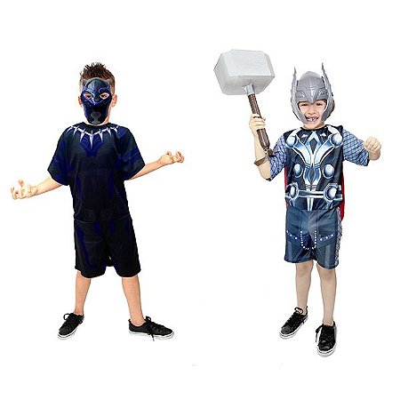Fantasia Pantera Negra e Thor Os Vingadores