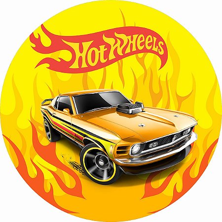 Painel Festa Redondo 3d Hot Wheels Estampa Digital 1,50M