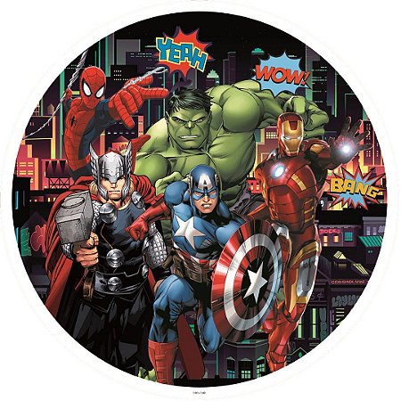 Painel Festa Redondo 3d Vingadores Avengers 1,80M