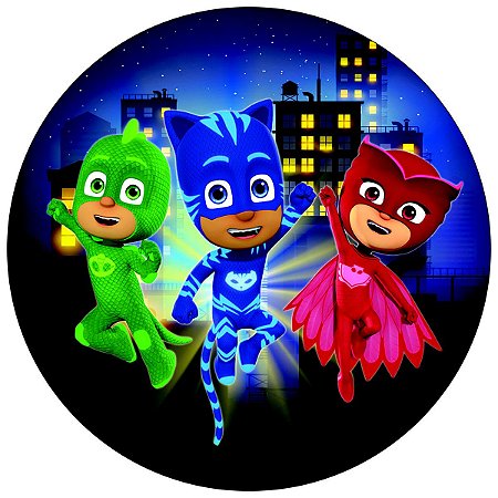 Painel Festa Redondo PJ Masks 3d Estampa Digital 1,80M