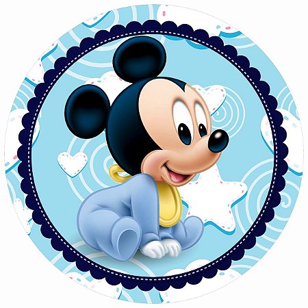 Painel Festa Redondo Mickey Baby 3d Estampa Digital 1,80M