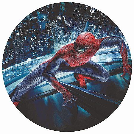 Painel Festa Redondo Homem Aranha 3d Estampa Digital 1,80M