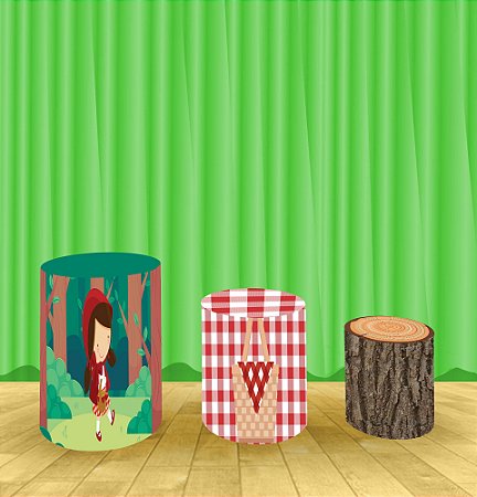 Capa Para Trio De Mesas Cilindro Chapeuzinho Vermelho Kit 3 Capas