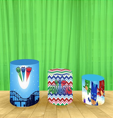 Capa Para Trio De Mesas Cilindro PJ Masks Kit 3 Capas