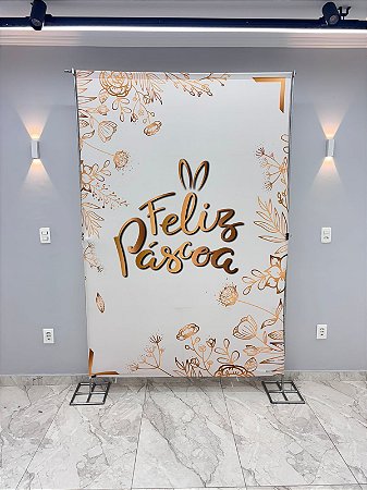 Painel Festa Retangular Para Casado 1,5x2,2m Pascoa 2