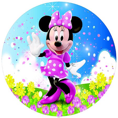 Painel Festa Redondo Minnie 1, 3d Sublimado 1,80 Diametro