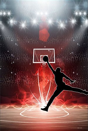 Painel Festa Retangular Para Casado 1,5x2,2m Basquete 1