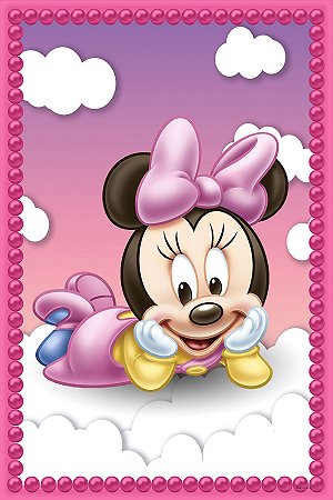 Painel Festa Retangular Para Casado 1,5x2,2m Minnie Baby 3