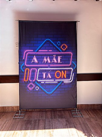 Painel Festa Retangular Para Casado 1,5x2,2m A Mãe Tá On 1