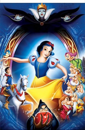 Painel Festa Retangular P/ Casado 1,5x2,2m Branca De Neve 1