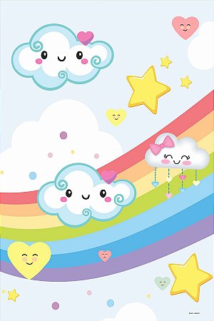 Painel Festa Retangular P/ Casado 1,5x2,2 Chuva De Amor 1