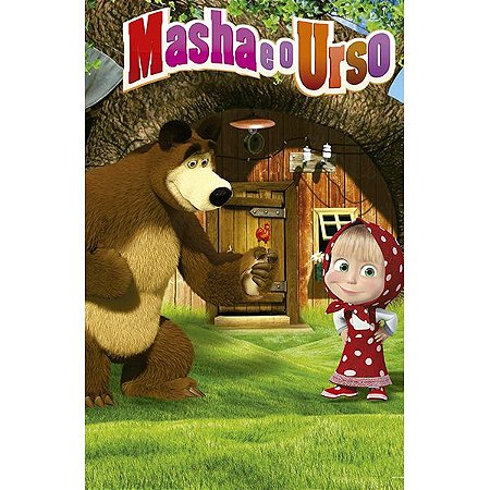 Painel Festa Retangular P/ Casado 1,5x2,2m Masha E O Urso 1