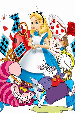 Painel Festa Retangular Para Casado 1,5x2,2m Alice No Pais 1
