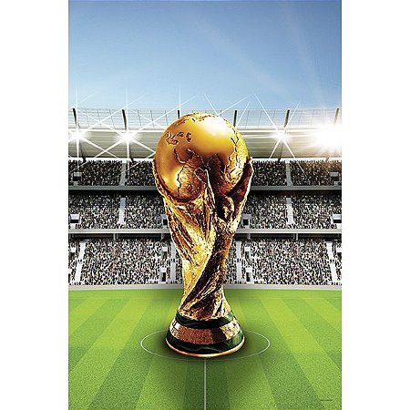 Painel Festa Retangular Para Casado 1,5x2,2m Copa Do Mundo 2