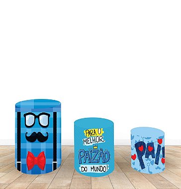 Capa Para Trio De Mesas Cilindro Dia Dos Pais 2, Kit 3 Capas