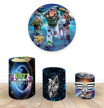 Painel Redondo 1,50 Trio Capa De Cilindro Buzz Lightyear 1