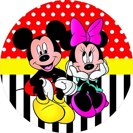 Painel Festa Redondo Casal Mickey 1, 3d Sublimado 1,50 Dia