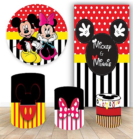Trio Capa Cilindro Vest Fácil Casal Mickey 1 Kit Painel