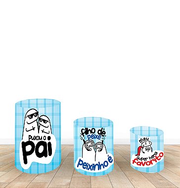 Capa Para Trio De Mesas Cilindro Dia Dos Pais 3, Kit 3 Capas