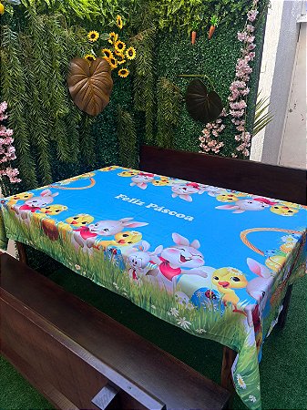 Toalha De Mesa Para Pascoa, Toalha De Mesa 4 Lugares Azul