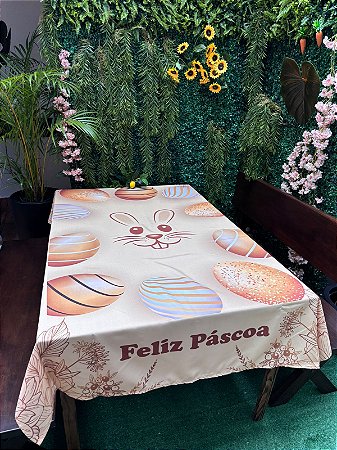 Toalha De Mesa Para Pascoa, Toalha De Mesa 4 Lugares Amarela