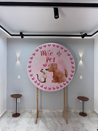 Painel Festa Redondo Dia Das Mães 1,50 Diametro, Mãe De Pet