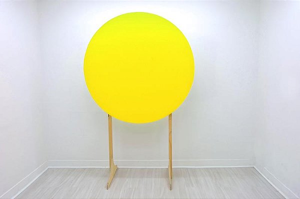 Painel Redondo Decoração Cores Lisas Em Tecido - 1,5x1,5m Amarelo
