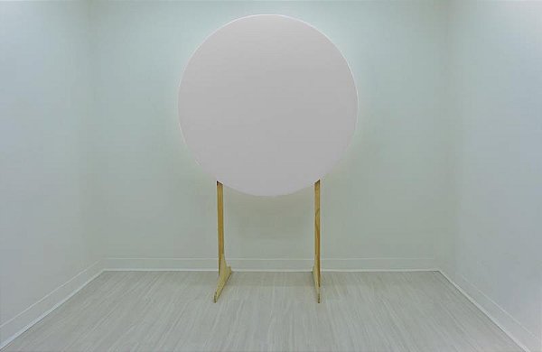 Painel Redondo Decoração Cores Lisas Em Tecido - 1,5x1,5m Branco