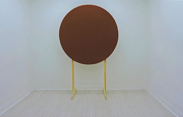 Painel Redondo Decoração Cores Lisas Em Tecido - 1,5x1,5m Marrom