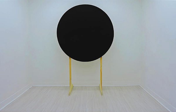 Painel Redondo Decoração Cores Lisas Em Tecido - 1,5x1,5m Preto