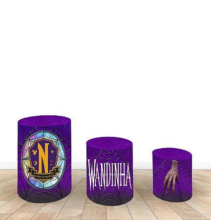 Capa Para Trio De Mesas Cilindro Wandinha Kit 3 Capas