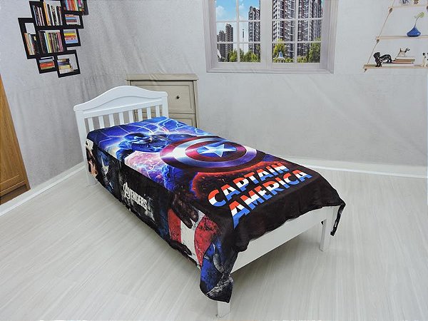 Manta Cobertor Capitão América, Solteiro Ultra Soft , Macia, Quentinha