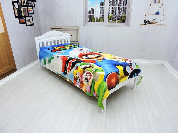 Manta Cobertor Super Mario Bros, Solteiro Ultra Soft , Macia, Quentinha