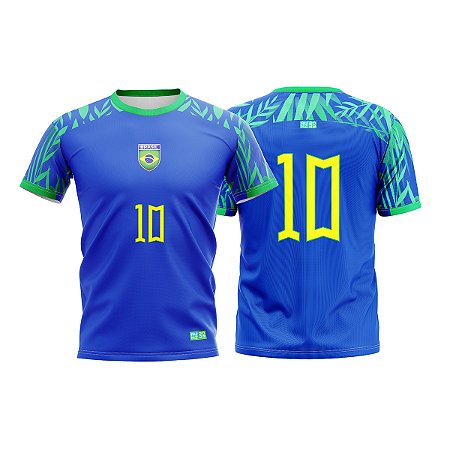 Camiseta Masculina Copa Do Mundo, Camiseta  Azul  Mod Jogador Seleção