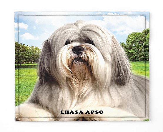 Manta, Cobertor Fleece Estampado Para Pet, Ilhasa Apso Mod 1