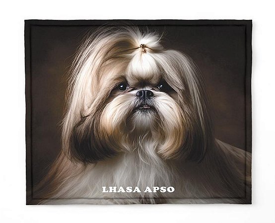 Manta, Cobertor Fleece Estampado Para Pet, Ilhasa Apso Mod 2