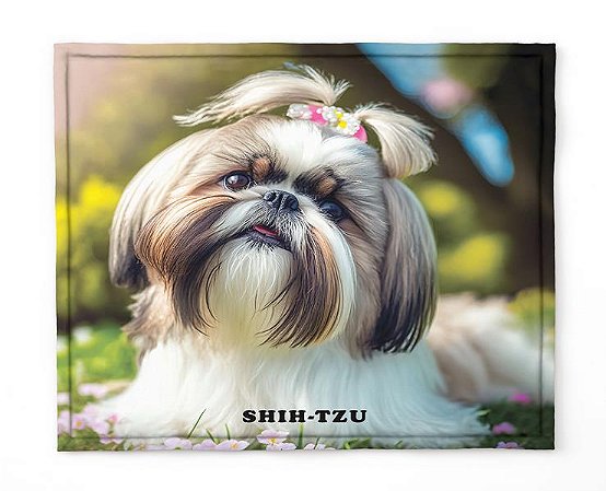 Manta, Cobertor Fleece Estampado Para Pet,  Shih-Tzu Mod 2