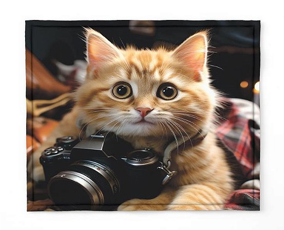 Manta, Cobertor Fleece Estampado Para Pet, Gato Mod 2