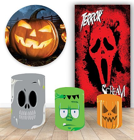 Trio Capa de Cilindro Vest Fácil Halloween mod 7 Kit Painel Casado